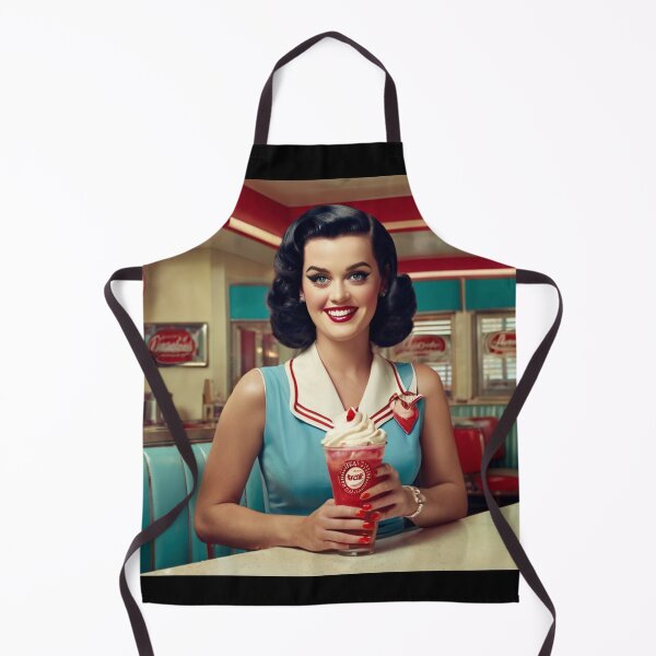 Item preview, Beautiful server in an American Diner vintage pinup advertising style art designed and sold by Vintage Designs +.
