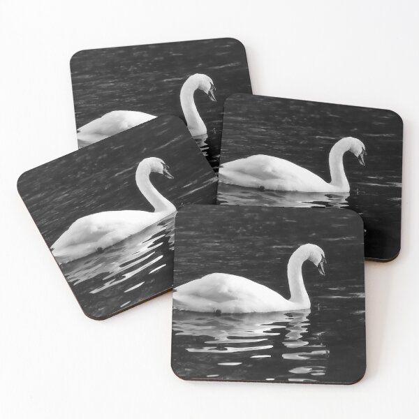 Item preview, Mute Swan in Winter on a River Chard Somerset monochrome designed and sold by Dorset Girl.