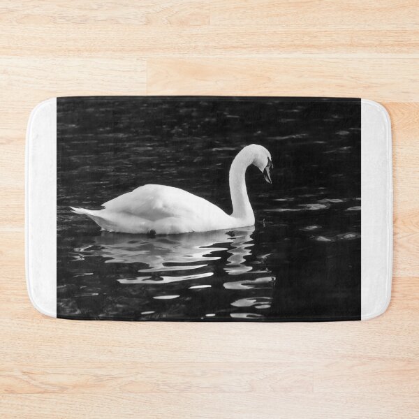 Item preview, Mute Swan in Winter on a River Chard Somerset monochrome designed and sold by Dorset Girl.