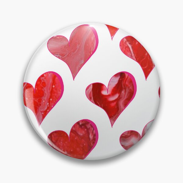 Item preview, Hearts - Red, White & Pink - Flow Art / Pour Painting - jdp-15-0001 designed and sold by ANomadDesigns.