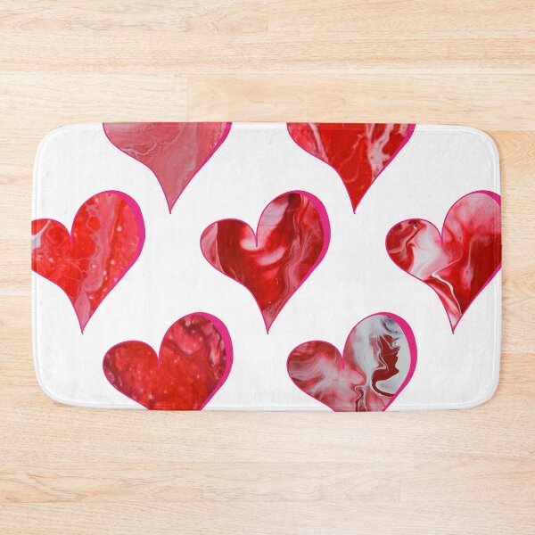 Item preview, Hearts - Red, White & Pink - Flow Art / Pour Painting - jdp-15-0001 designed and sold by ANomadDesigns.