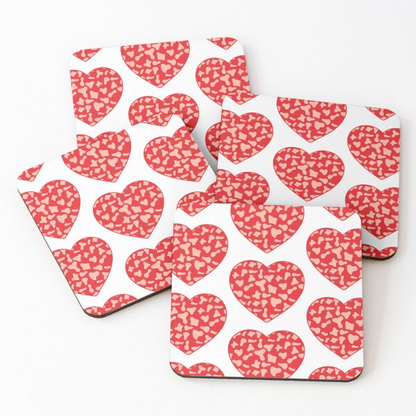 Item preview, Big Pink Cow Patches on Red Cowhide | Continues Red Cow Heart designed and sold by PatternPen.