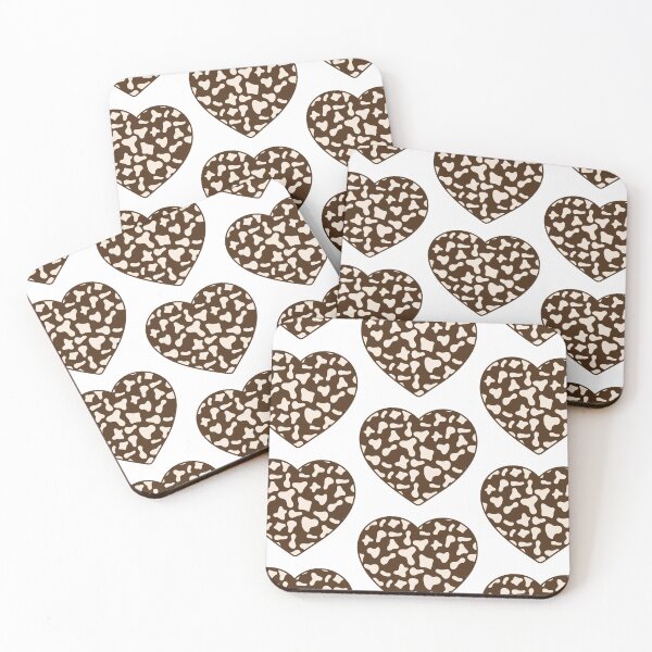 Item preview, Big Cream Cow Patches on Brown Cowhide | Continues Brown Cow Heart designed and sold by PatternPen.