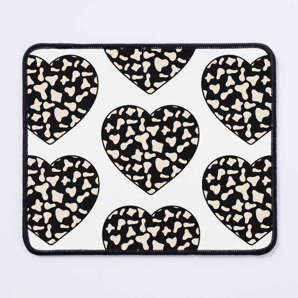 Item preview, Big Cream Cow Patches on Black Cowhide | Continues Black Cow Heart designed and sold by PatternPen.