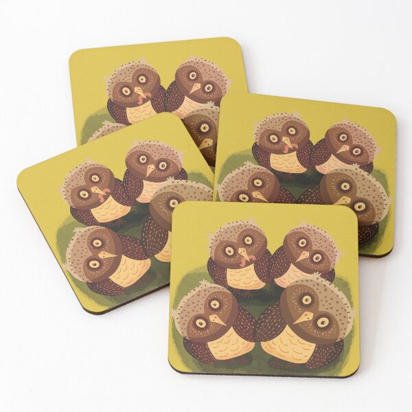 Item preview, Four cute owls surprised to see you designed and sold by marina63.