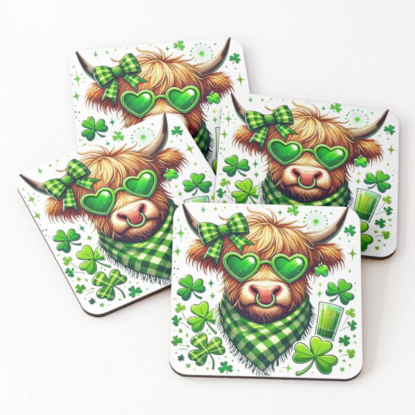 Item preview, St. Patrick’s Highland Cow designed and sold by Velvet auroras .