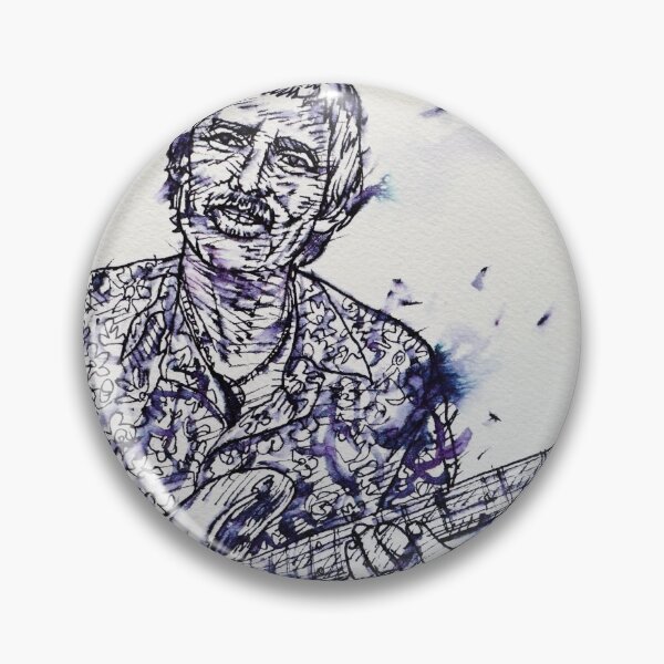 Item preview, SANDY BULL watercolor and ink portrait designed and sold by lautir.