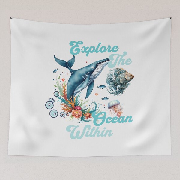 Item preview, "Explore the Ocean Within" Mystical Marine Life Art designed and sold by Furr-n-Purr.