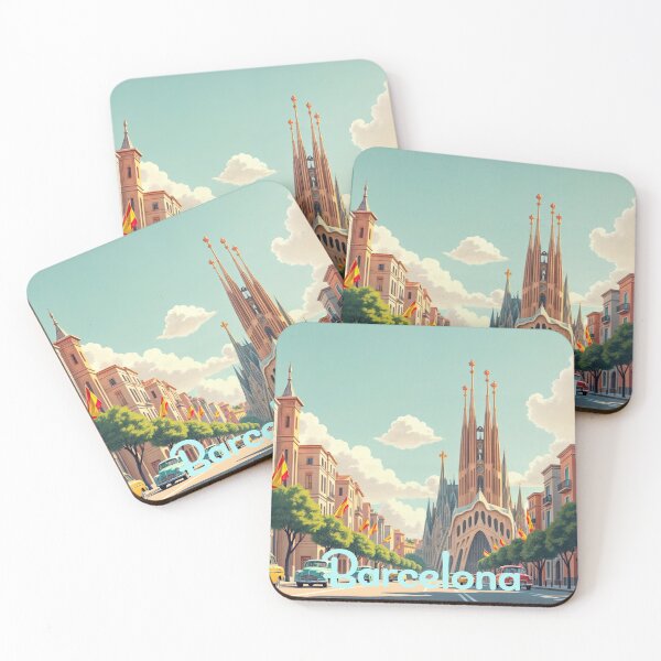 Item preview, Wall Art Vintage Travel Poster - Postcard: BARCELONA designed and sold by ForeverPrintsOK.
