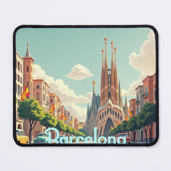 Item preview, Wall Art Vintage Travel Poster - Postcard: BARCELONA designed and sold by ForeverPrintsOK.