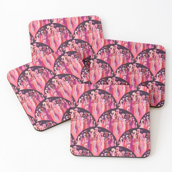 Item preview, Partyanimals- here flamingos in pink, fuchsia, red, purple and pink designed and sold by Sonja Birkelbach.