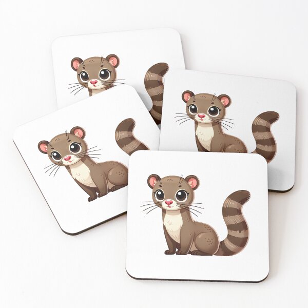 Item preview, Cute Cartoon Mongoose with Striped Tail designed and sold by cave-canvas.