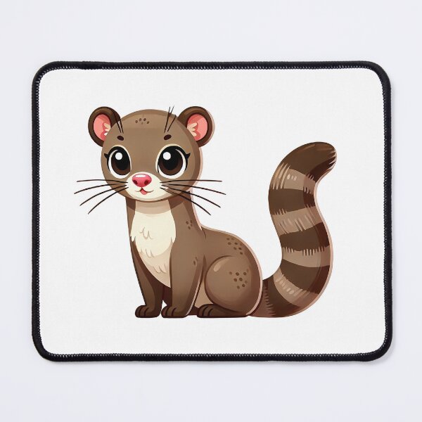 Item preview, Cute Cartoon Mongoose with Striped Tail designed and sold by cave-canvas.