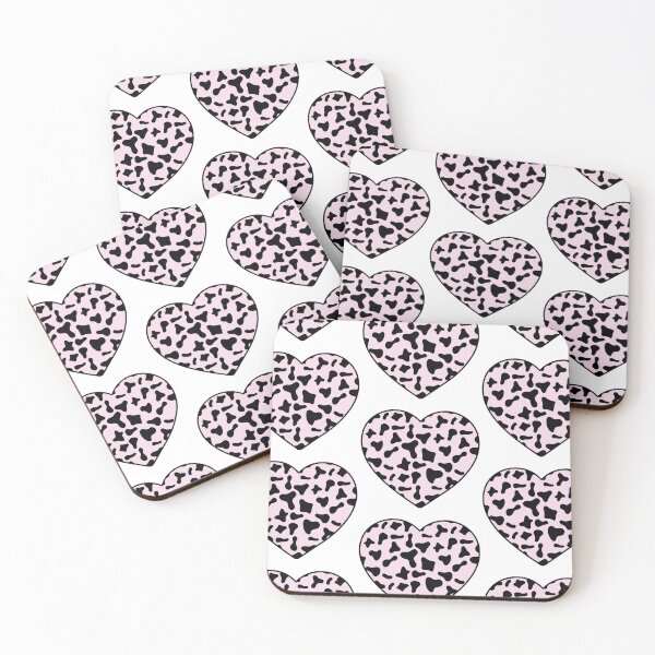 Item preview, Big Black Cow Patches on Pink Cowhide | Continues Pink Cow Heart designed and sold by PatternPen.