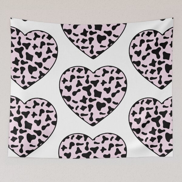 Item preview, Big Black Cow Patches on Pink Cowhide | Continues Pink Cow Heart designed and sold by PatternPen.