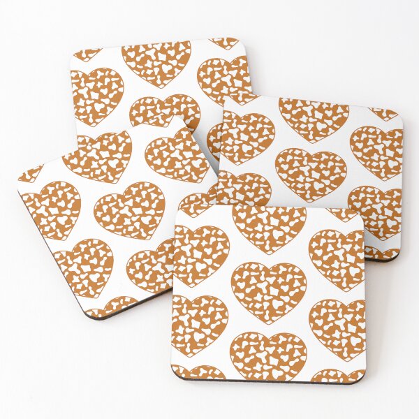 Item preview, Big White Cow Patches on Caramel Cowhide | Continues Caramel Cow Heart designed and sold by PatternPen.