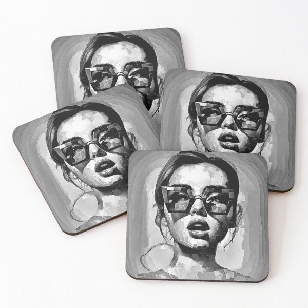 Item preview, Monochrome Mosaic – Abstract Black & White Portrait designed and sold by ANIARTONLINE.
