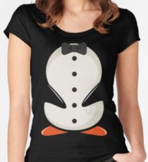 Penguin suit - tie bow tie Antarctic Cool ice cream Women's Fitted Scoop T-Shirt