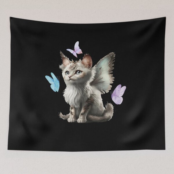 Item preview, Cute y2k Aesthetic Cat Butterfly Fairy Cyber 2000s Graphic Art  designed and sold by Dressed For  Duty.