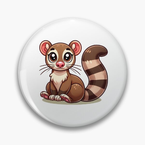 Item preview, Cute Cartoon Mongoose with Big Eyes and Striped Tail designed and sold by cave-canvas.