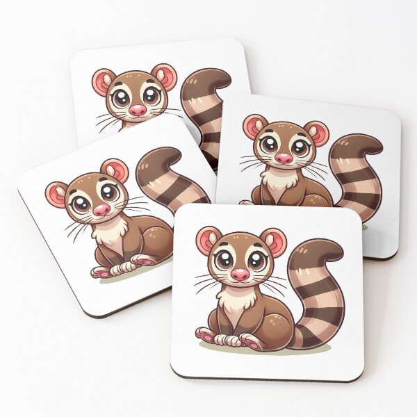 Item preview, Cute Cartoon Mongoose with Big Eyes and Striped Tail designed and sold by cave-canvas.