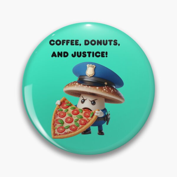 Item preview, Mushroom policeman. Coffee, donut and justice. designed and sold by Zoya's designs.