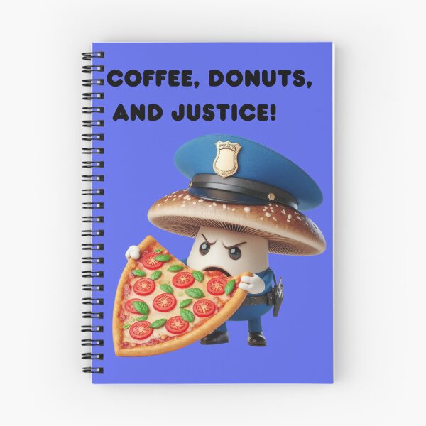 Item preview, Mushroom policeman. Coffee, donut and justice. designed and sold by Zoya's designs.