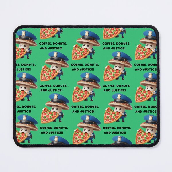 Item preview, Mushroom policeman. Coffee, donut and justice. designed and sold by Zoya's designs.