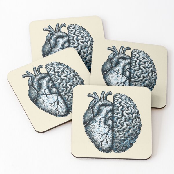 Item preview, Right balance between head and heart, vintage grunge navy and blue style, Head or heart, make a choise,  designed and sold by Collagedream.