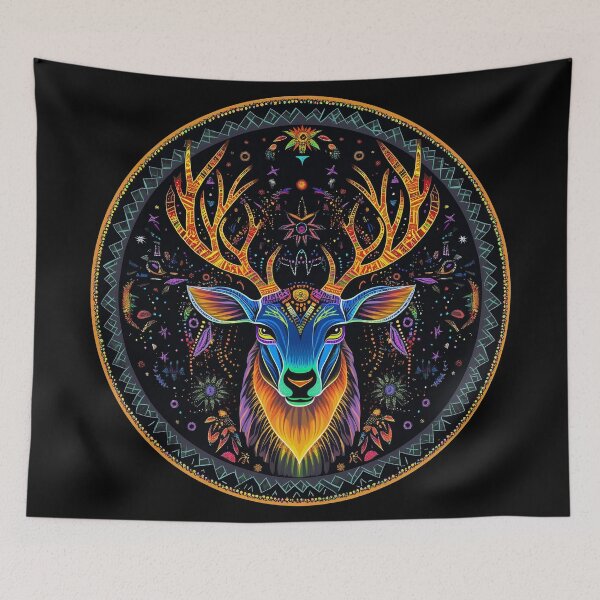 Item preview, Blue Deer - Wixárika visionary art-inspired - Huichol designed and sold by Mr.Psychedelia.