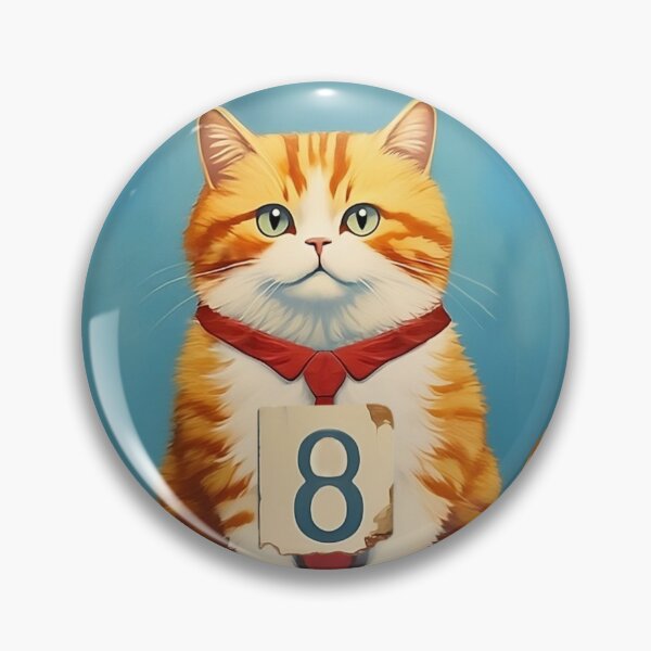 Item preview, Number Eight with Cat | Numerals | Cat Illustration | Cat Art designed and sold by UnhingedBird.