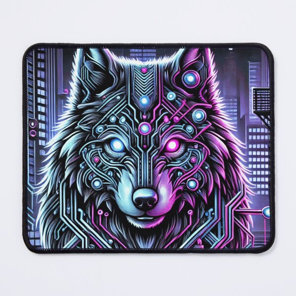 Item preview, Cyber wolf Futuristic Wolf in Neon Style designed and sold by Shoebob.