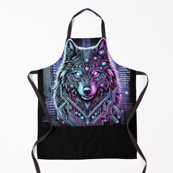 Item preview, Cyber wolf Futuristic Wolf in Neon Style designed and sold by Shoebob.