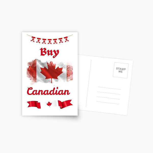 Item preview, Buy Canadian – Support Local | Canadian Flag Print | Patriotic Canada Art designed and sold by Myriam-BR.