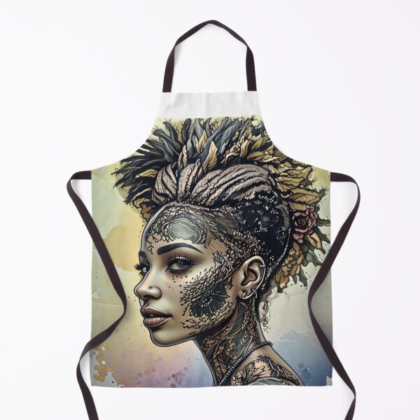 Item preview, Tattooed womans profile wearing dreads hairstyle designed and sold by HamiltonmagicTs.