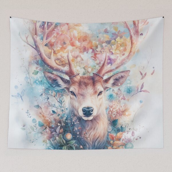 Item preview, The Floral Majesty of a Gentle Deer designed and sold by AshiraCreations.