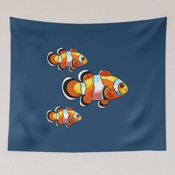 Item preview, Colorful clown fish ocean orange fish pet decorative art sea animal designed and sold by Kikabu.