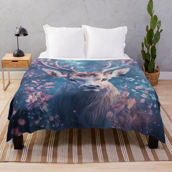Item preview, The Magical Deer Among Stars and Flowers designed and sold by AshiraCreations.