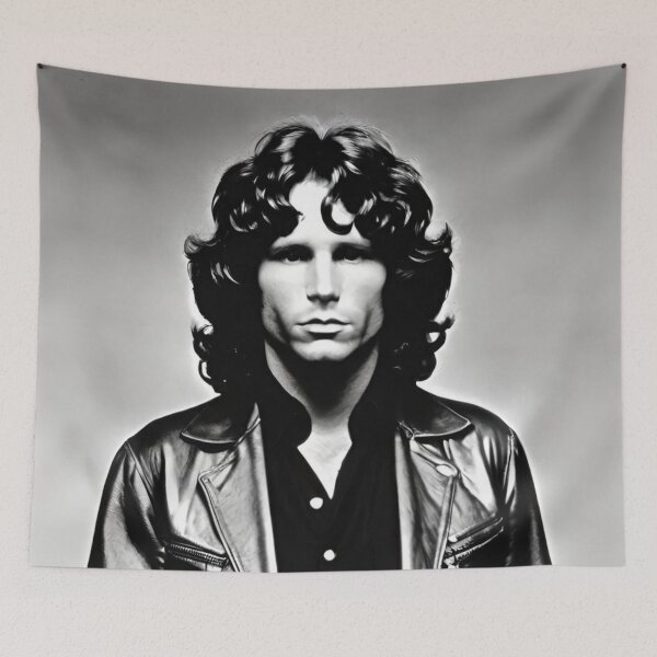 Artikelvorschau, Jim Morrison Schwarz und Weiß | TheAmericanPoet entworfen und verkauft von TheAmericanPoet.