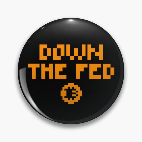 Item preview, Bitcoin Down The Fed Retro Lettering Pixel designed and sold by CyberRex.
