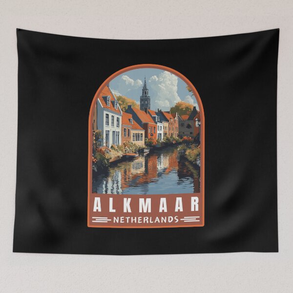 Item preview, Alkmaar in North Holland Retro Travel Art Emblem designed and sold by MaateoDesign.