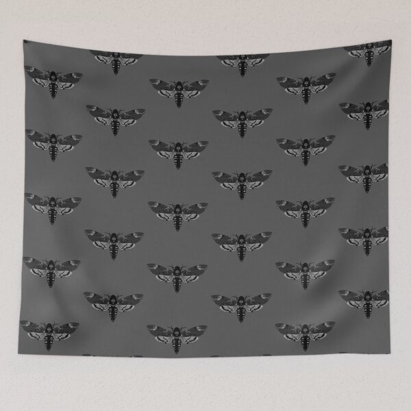 Item preview, Copy of grey line art death hawk moth designed and sold by Moth-Oak.