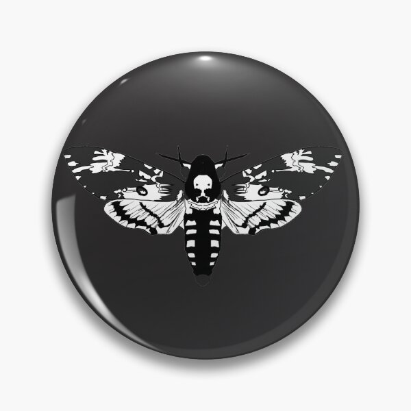 Item preview, Copy of black and white line art death hawk moth designed and sold by Moth-Oak.