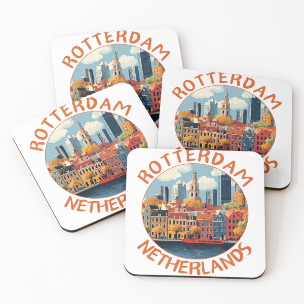 Item preview, Rotterdam in South Holland (Netherlands) Retro Travel Art Landscape designed and sold by MaateoDesign.