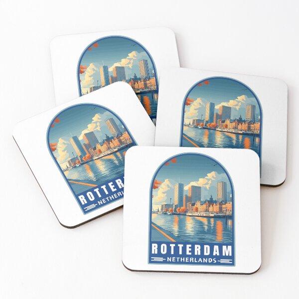Item preview, Rotterdam in South Holland (Netherlands) Retro Travel Art Emblem designed and sold by MaateoDesign.