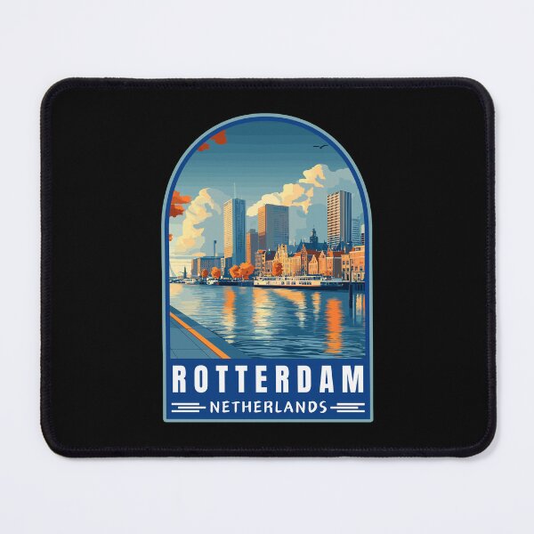 Item preview, Rotterdam in South Holland (Netherlands) Retro Travel Art Emblem designed and sold by MaateoDesign.
