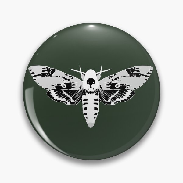Item preview, black and white inveted detailed death hawk moth designed and sold by Moth-Oak.