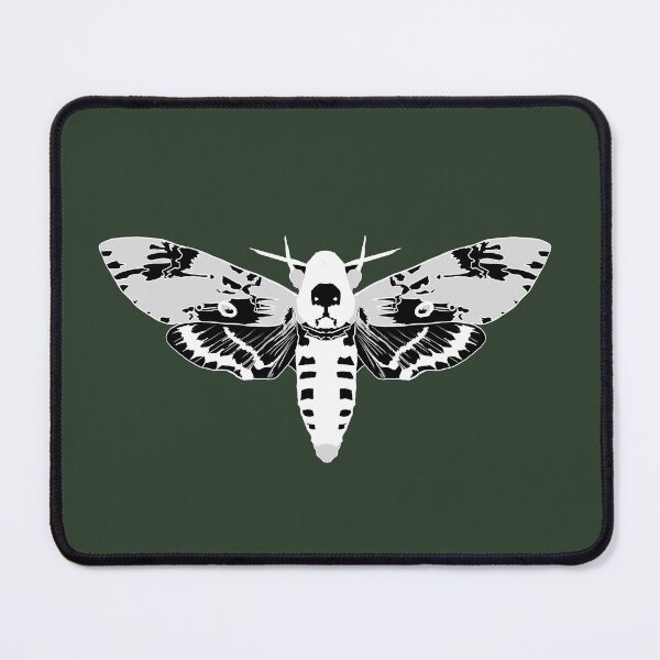 Item preview, black and white inveted detailed death hawk moth designed and sold by Moth-Oak.