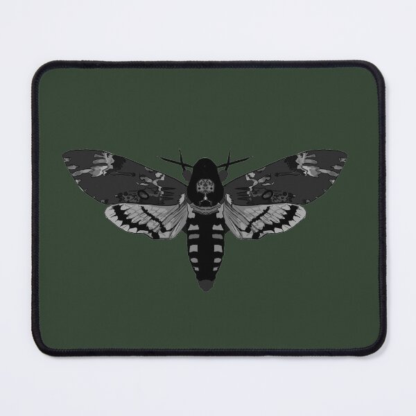 Item preview, grey scale detailed death hawk moth designed and sold by Moth-Oak.