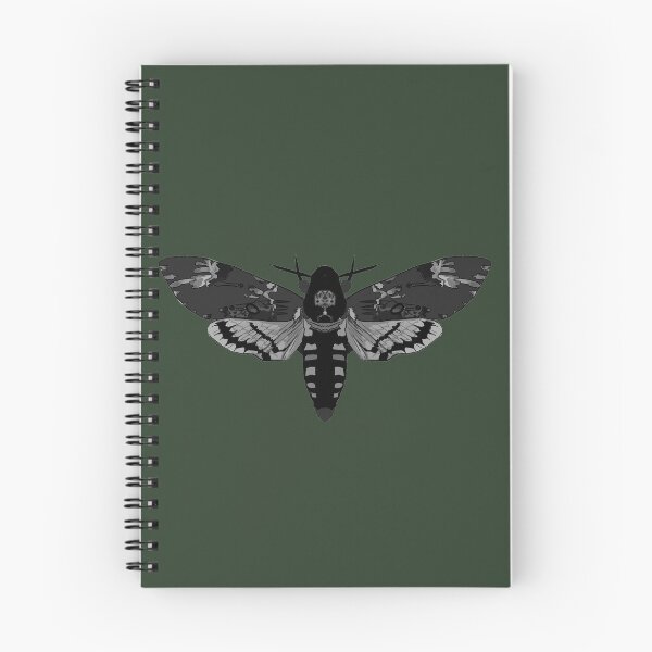 Item preview, grey scale detailed death hawk moth designed and sold by Moth-Oak.